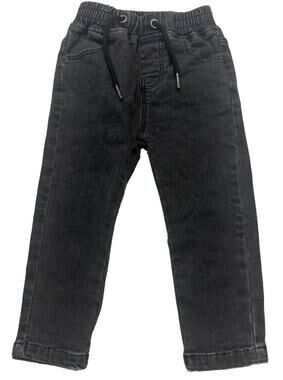 Little Bipsy Baby Black Denim Jogger Jeans Pants 6-12M Elastic Waist NWOT